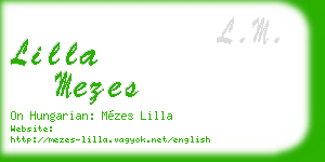 lilla mezes business card